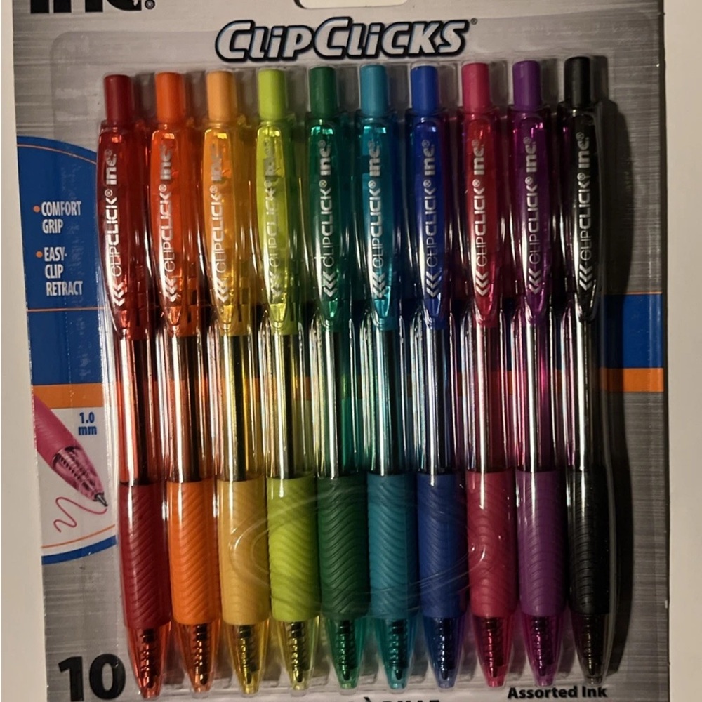 2 pack of 10 each ClipClicks Assorted Color Gel Pens Set